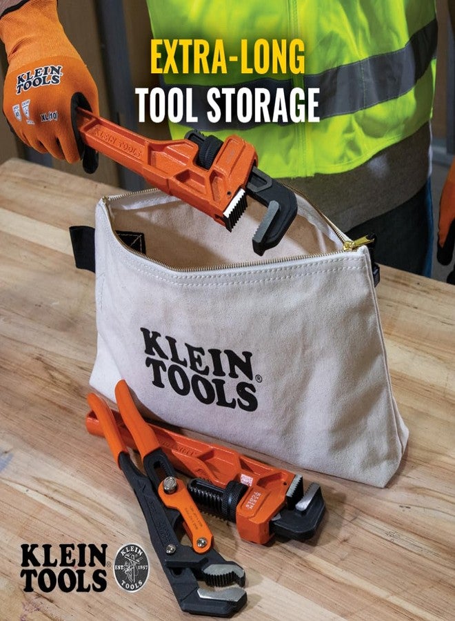Klein Tools 62042 16-Inch Zipper Bag, Extra Long, No. 10 Canvas, Heavy Duty Tool Bag, 3-Inch Stand-Up Bottom, Multipurpose for Tools or Crafts - Image 4