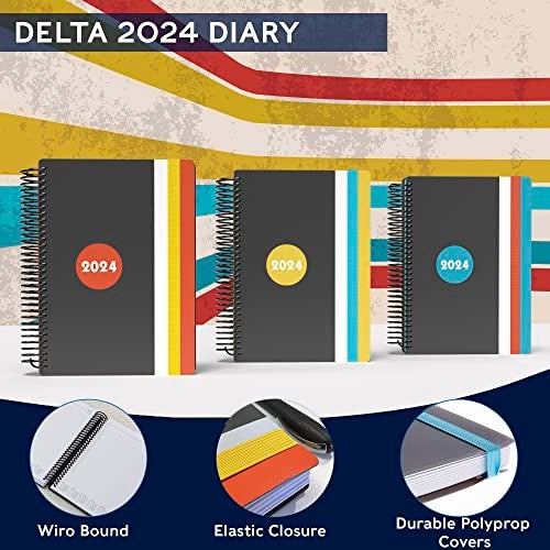 Collins Delta 2024 Diary A5 Day to a Page Diary (with Appointments) - Lifestyle Planner and Organiser for Office, Work, Personal and Home - January to December 2024 Diary - Daily - Yellow - FP51.45-24 - Image 3