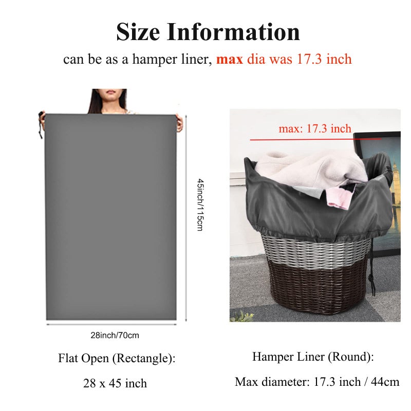 OTraki Laundry Bag 28x45 inch, 2 Pack Laundry Sacks with Drawstrings Extra Large Travel Laundry Bag Hamper Liner Heavy Duty Dirty Clothes Organizer Storage Bag Easy Fit a Laundry Hamper or Basket  - Image 2