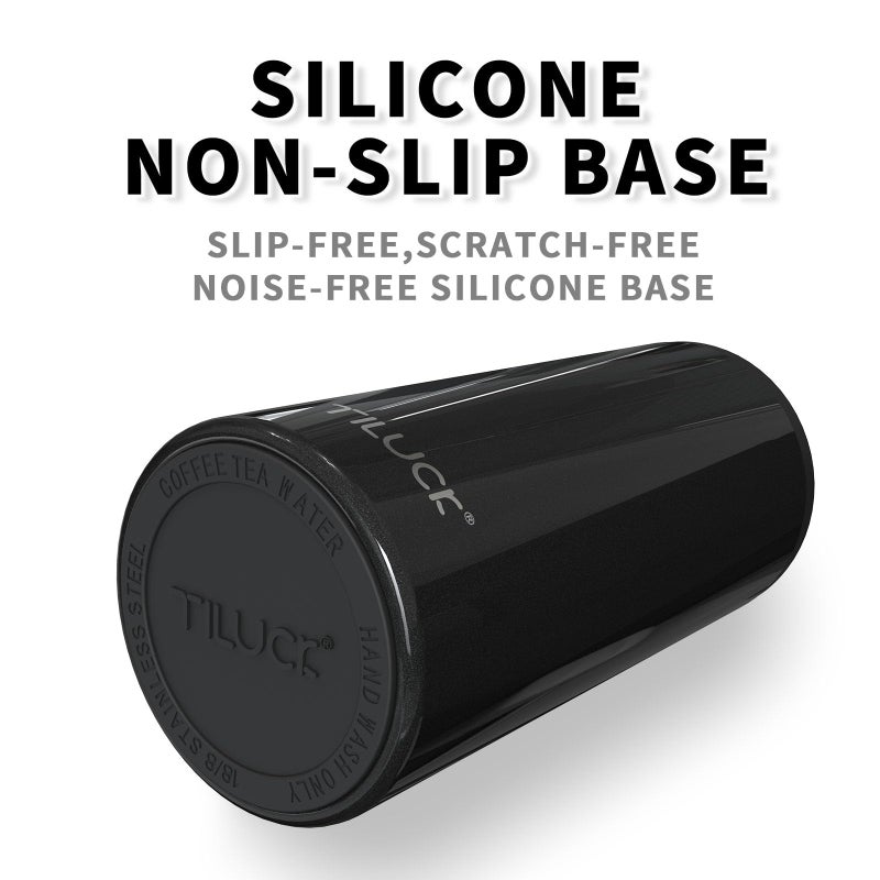 TILUCK Skinny Can Cooler for Slim Beer & Hard Seltzer, Stainless Steel, Doucle-Walled Stainless Steel Insulated Slim Cans, Standard 12 oz (Glitter Black) - Image 4