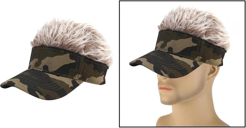 klarako Men's Novelty Visor Sun Golf Cap Wig Peaked Adjustable Baseball Hat - Image 5