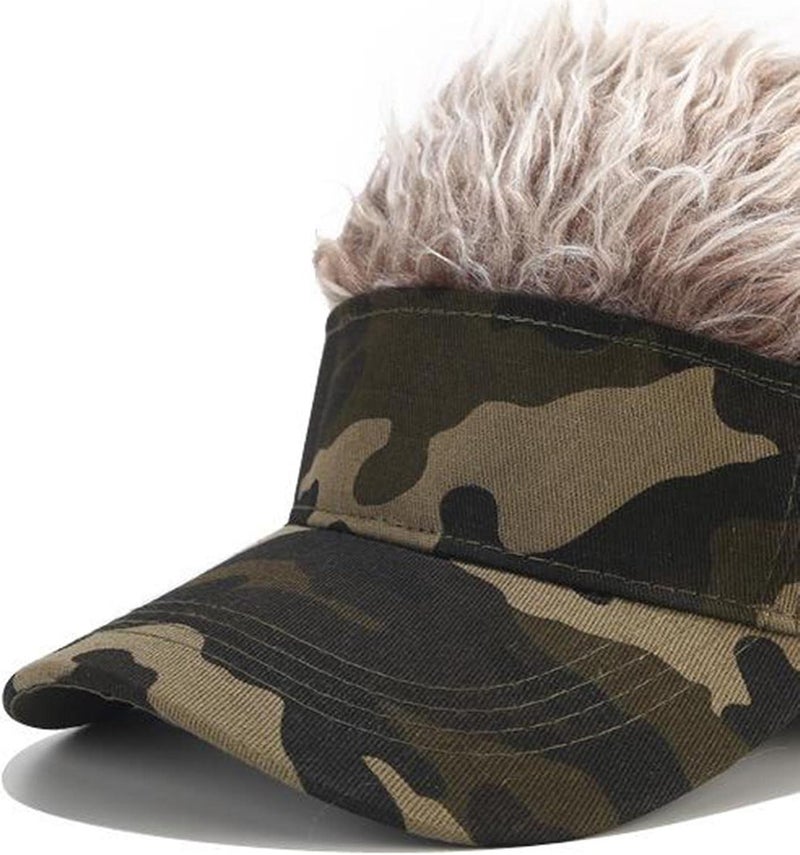 klarako Men's Novelty Visor Sun Golf Cap Wig Peaked Adjustable Baseball Hat - Image 2