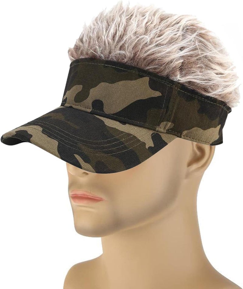 klarako Men's Novelty Visor Sun Golf Cap Wig Peaked Adjustable Baseball Hat - Image 4