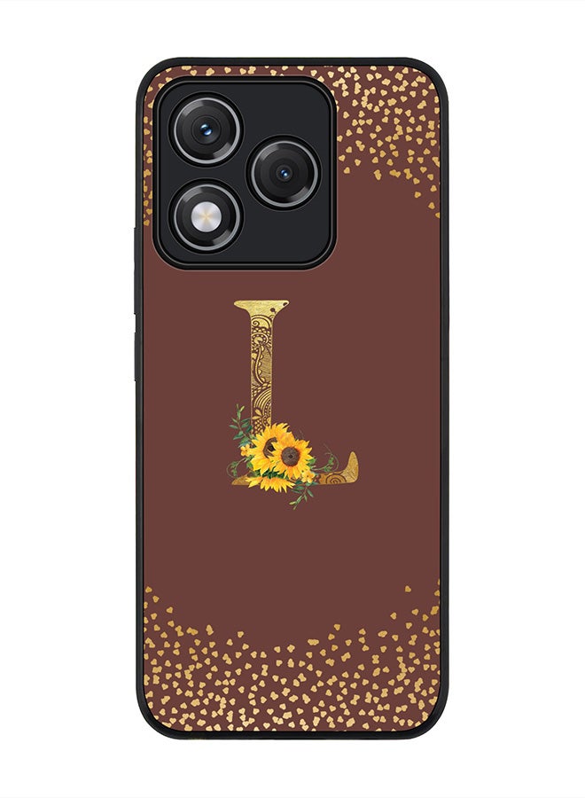 Stylizedd For Honor 400 Lite Case,Slim fit Camera Protection, Shockproof Thin Phone cover  - Custom Floral Monogram - L  (Brown )