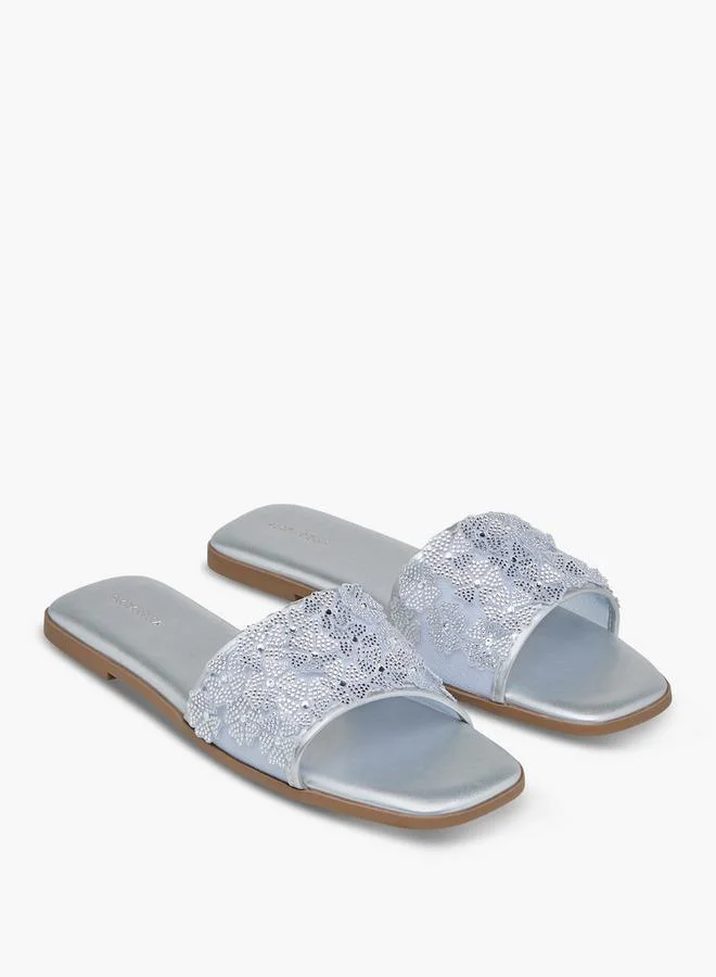 Flora Bella Women Embellished Slide Sandals