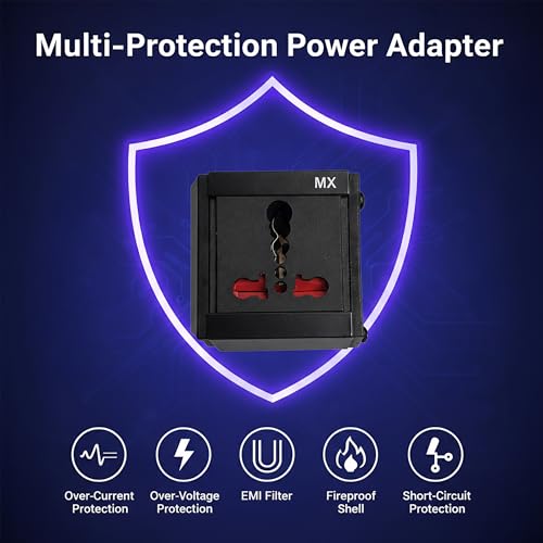 MX 3 pin Extension Cord Single Socket Heavy Duty Long Extension Power Cord 1.5 Meter 1800W 6a to 16a Converter Plug (0.75 Sq.mm ISI Marked) Safety Shutter 6 amp to 16 amp Extension Board - Image 3