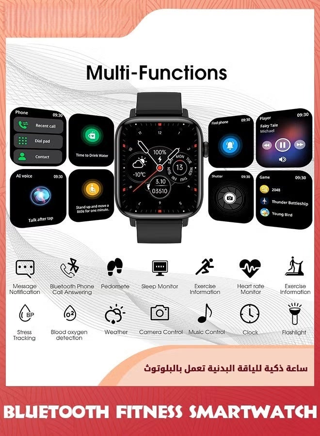 EETU New Upgraded Smart Watch,Smartwatches For Android iOS,2.01Fitness Tracker Bluetooth Call-Answer/Make,Waterproof Sport Watch With Heart Rate/Sleep Monitor,59+Sport Modes,Smartwatches For Men Women - Image 2