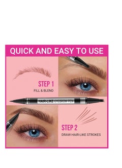 iMethod iMethod Microblading Eyebrow Pen - Eyebrow Pencil Magical 2-in-1 Dual-Ended Eye Brow Pencils for Women with 4-Fork-Tip & Precise Brush-Tip Create Natural Hair-Like Brows, Last All-Day, Dark Brown  - Image 3