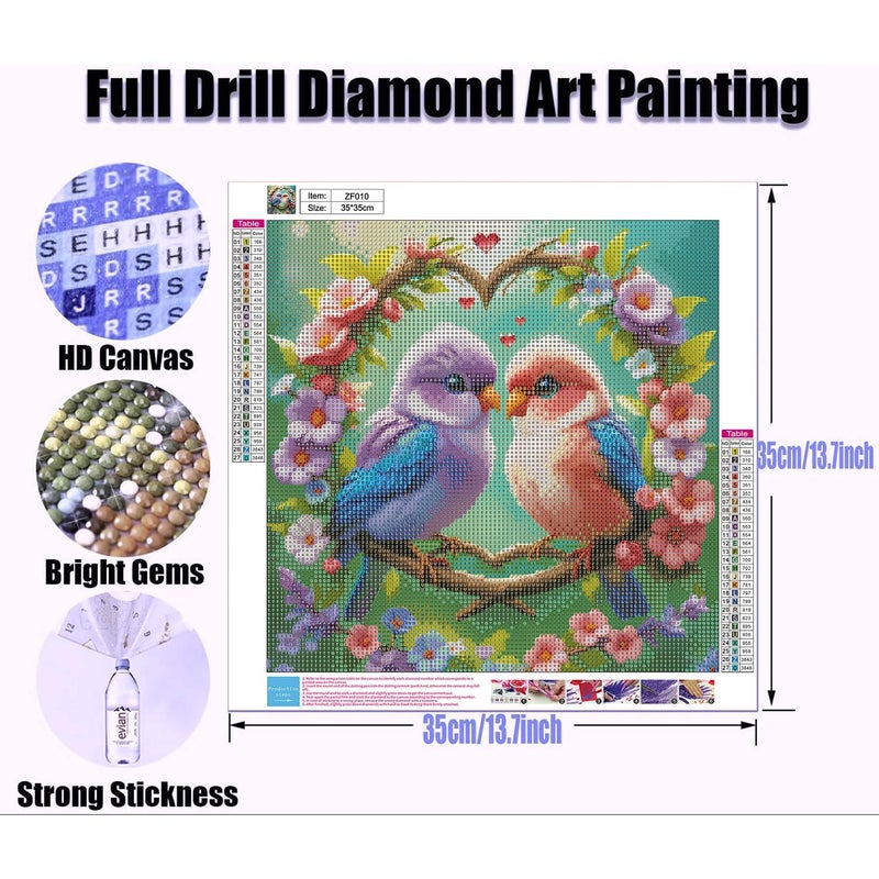 Legrace Bird Diamond Art Painting Kits for Adults - Full Drill Diamond Dots Paintings for Beginners, Round 5D Paint with Diamonds Pictures Gem Art Painting Kits DIY Adult Crafts Kits 14x14inch - Image 3