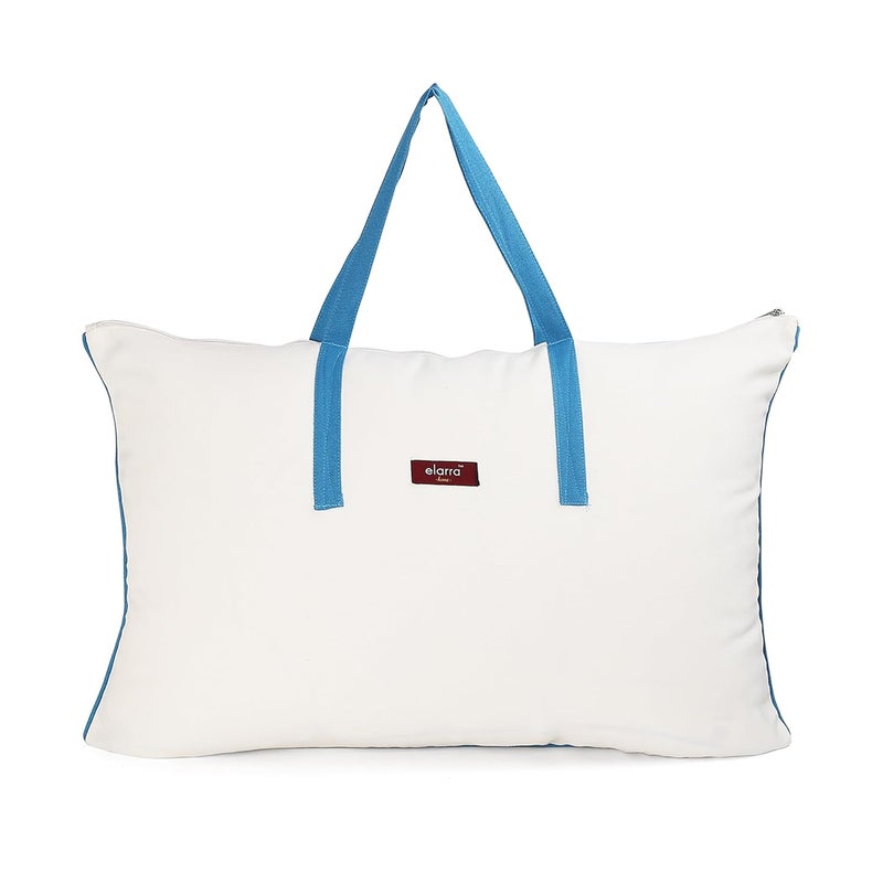 Elarra Home Supersoft Microfiber Loft Pillow White Blue Piping Size 43 cms x 68 cms 300TC Cotton Fabric 1200 GMS Super Soft Machine Washable Set of 1 - Image 5