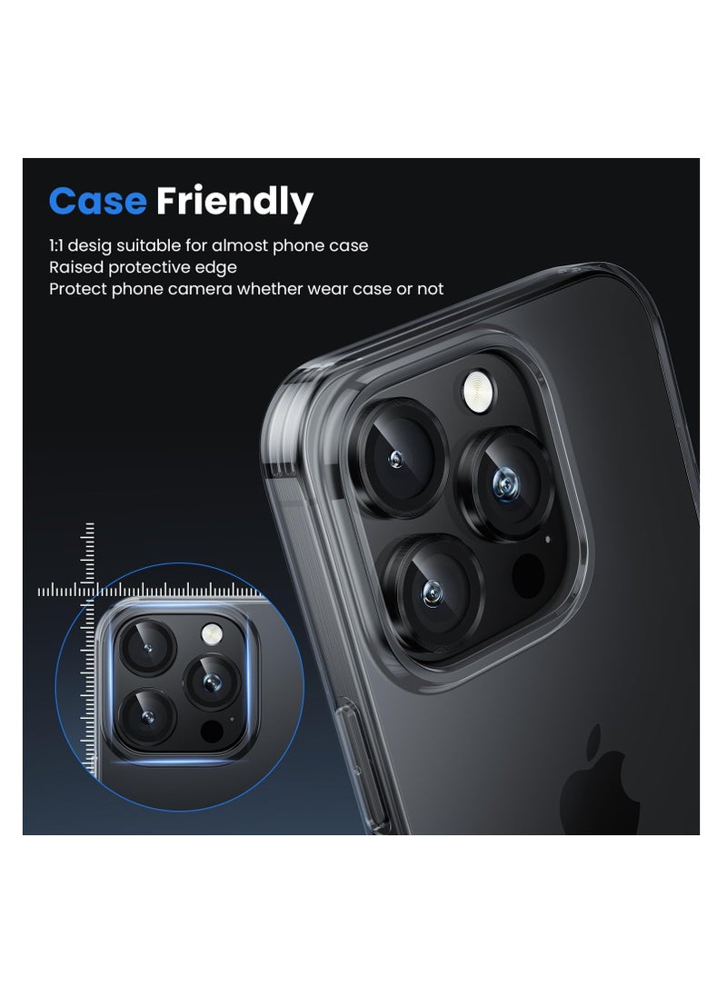 Aookay For iPhone 16 Pro / iPhone 16 Pro Max Camera Lens Protector, [Keep Original Shooting] Shatterproof 9H Ultra HD Tempered Metal Glass Camera Screen Protector Cover Film Accessories (Titanium Black)  - Image 5