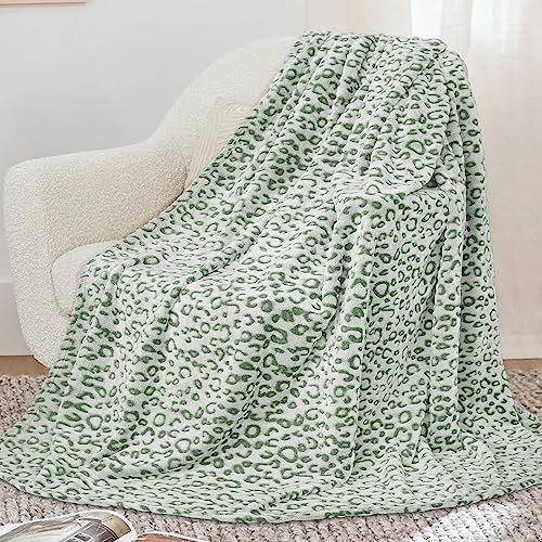 SEEGU Sage Green Blanket Soft Cozy Olive Green Fleece Blankets Lightweight Fuzzy Blankets and Throws for Travel Camping Couch Bed 50x60inch - Image 1