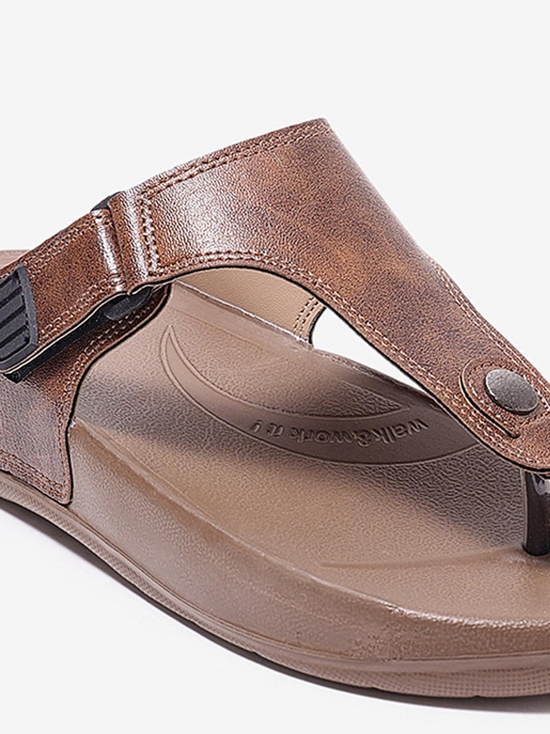 WELCOME Soft Men's Slippers with Cushion FootBed for Adult | Comfortable & Light Weight | Stylish & Anti-Skid | Waterproof & Regular Flip Flops for Gents/Boys, M-GLF-21-TAN_10 - Image 4