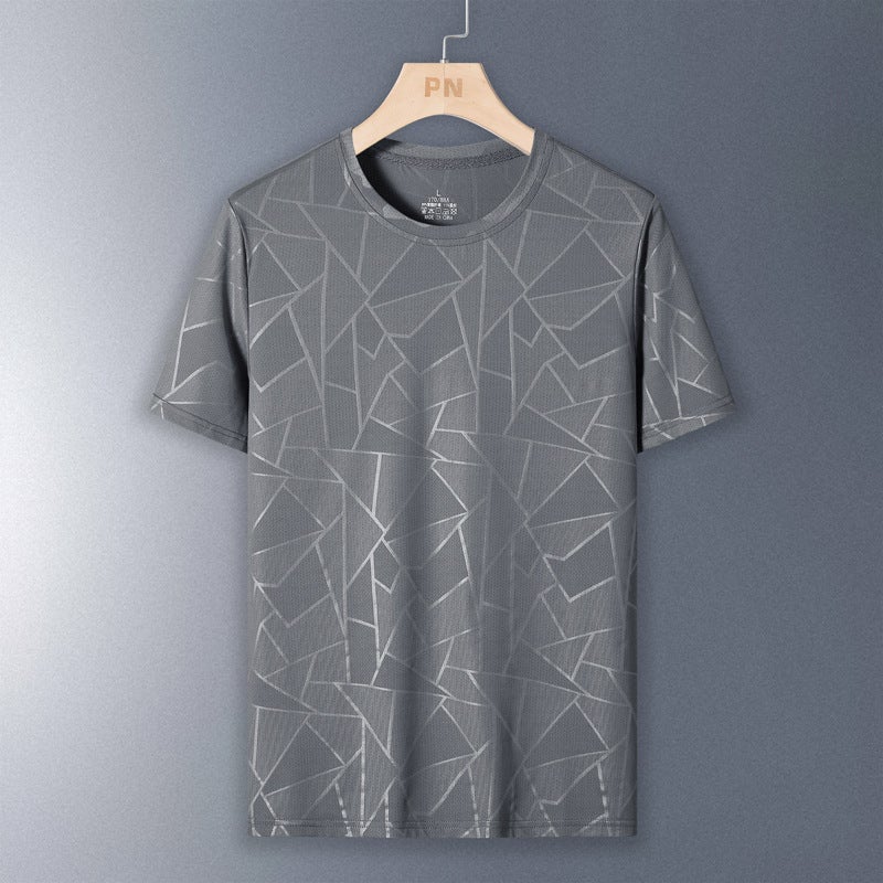 Ice Silk Casual Sports Short-Sleeved T-Shirt Men'S Summer Thin Breathable Mesh Trendy Brand Loose Half-Sleeved T-Shirt Clothes - Image 1