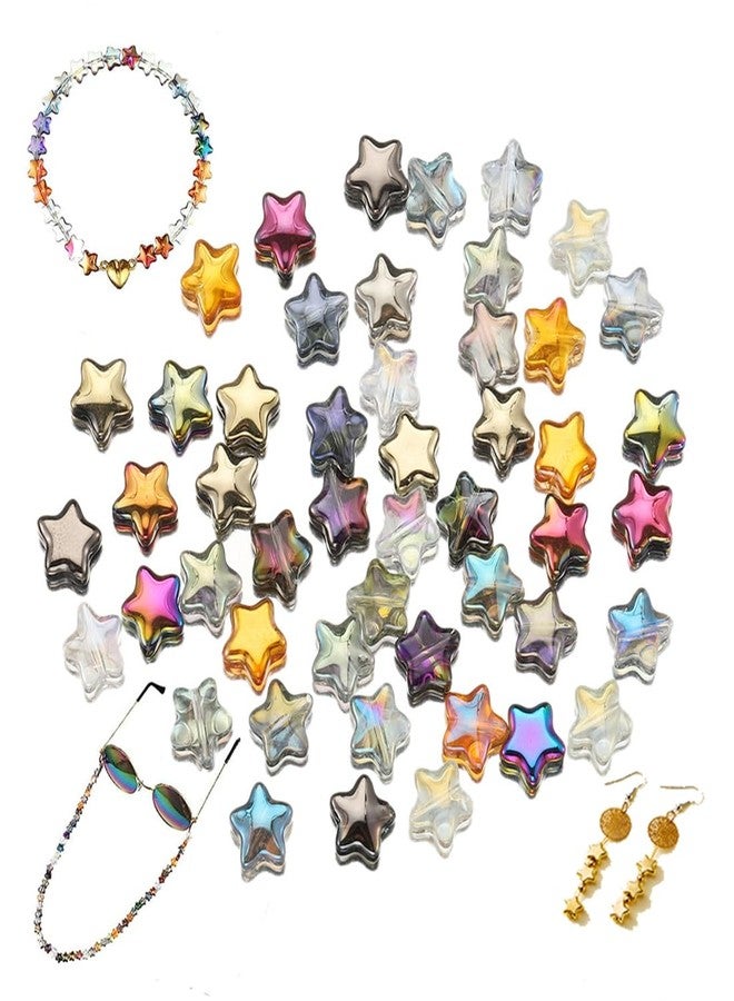 SUKPSY 50Pcs Electroplate Mixed Color Star Beads Mini Crystal Glass Spacer Beads Star Shape Charm Loose Beads for Making Bracelet Necklace Earring Jewelry DIY Crafts,0.31inch - Image 4