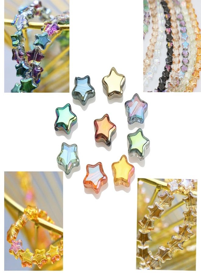 SUKPSY 50Pcs Electroplate Mixed Color Star Beads Mini Crystal Glass Spacer Beads Star Shape Charm Loose Beads for Making Bracelet Necklace Earring Jewelry DIY Crafts,0.31inch - Image 5