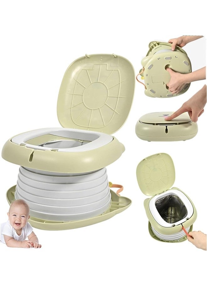Richtots Premium Portable Potty Seat for Kids Toddler,Foldable Travel Potty Training Seat,Baby Potty Stool for Outdoor,Training Toilet Seat Emergency Toilet for Car, Camping, Outdoor, indoor (Green) - Image 1
