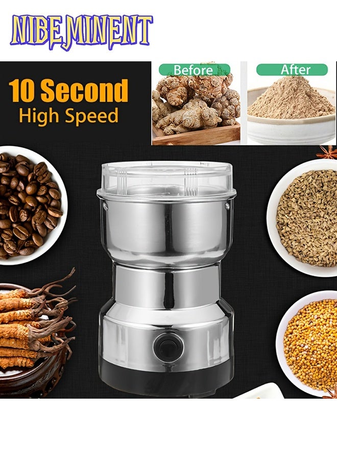 NIBEMINENT High Power Stainless Steel Grinder - Small Household Kitchen Food Crusher, Wall-Mountable, 220-240V Euro Plug, No Battery Needed, Efficient Grinding for Home and Restaurant Use, Kitchen Grinde - Image 2