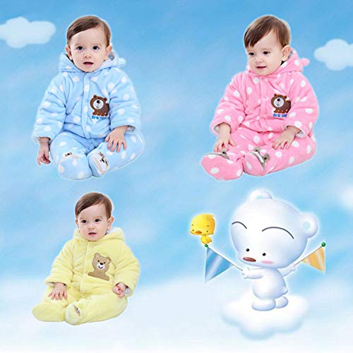 XIFAMNIY Baby Girls Boys Newborn Fleece Jumpsuit Footie Hooded Warm Thicken Snowsuit Outwear for Winter - Image 4
