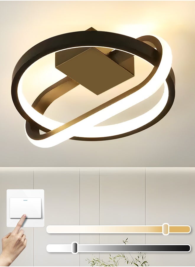 YATAI LIGHTING Modern LED Ceiling Light and Wall Lamp, 20W Flush Mount LED Light Fixture, 3-Color Dimmable, Black Aluminum & Acrylic, Ideal for Bedroom, Living Room  - Image 1