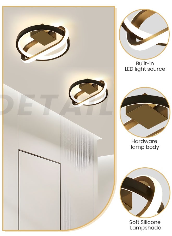 YATAI LIGHTING Modern LED Ceiling Light and Wall Lamp, 20W Flush Mount LED Light Fixture, 3-Color Dimmable, Black Aluminum & Acrylic, Ideal for Bedroom, Living Room  - Image 4