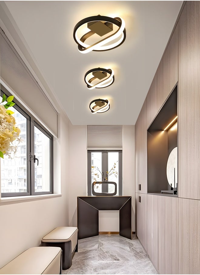 YATAI LIGHTING Modern LED Ceiling Light and Wall Lamp, 20W Flush Mount LED Light Fixture, 3-Color Dimmable, Black Aluminum & Acrylic, Ideal for Bedroom, Living Room  - Image 5
