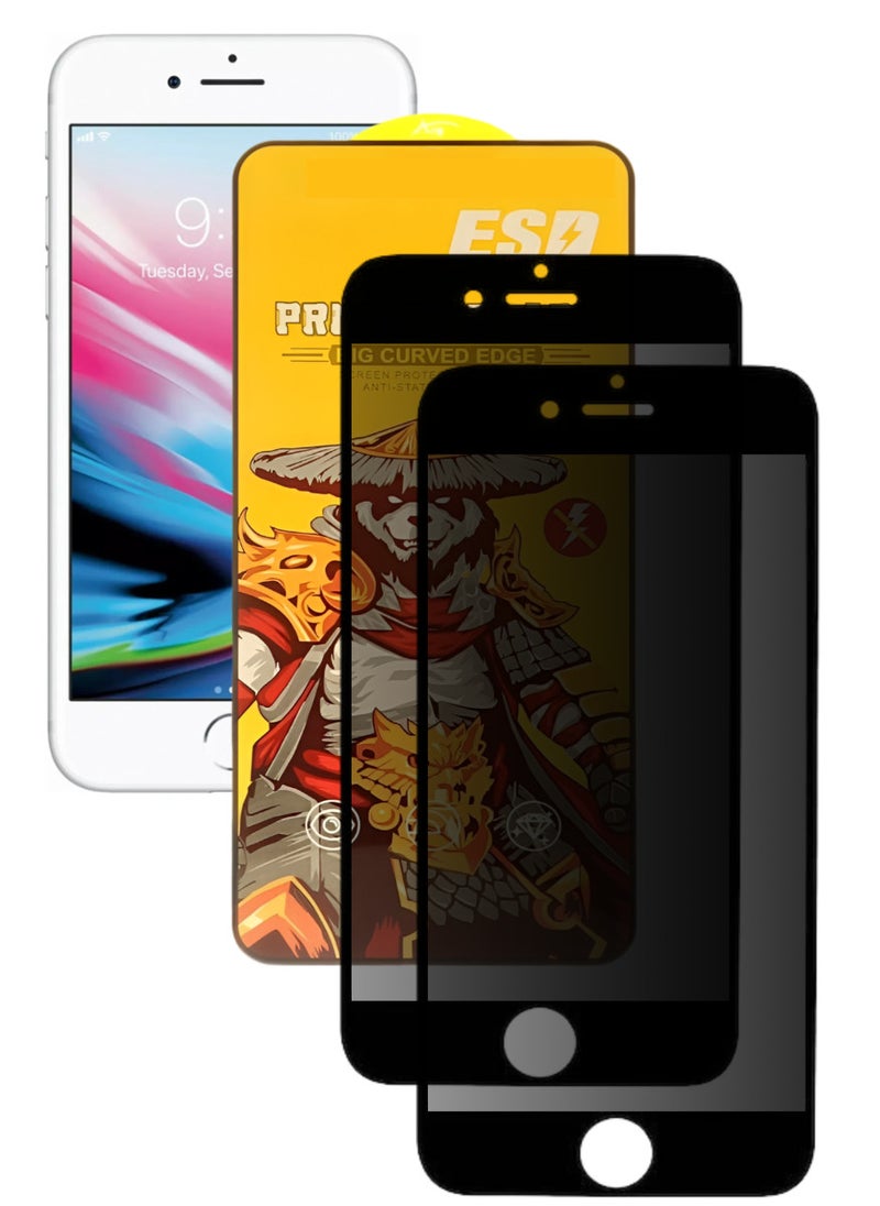 ESD 2 Pieces Tempered Dustproof Privacy Glass Screen Protector Compatible For iPhone 8 - Image 1