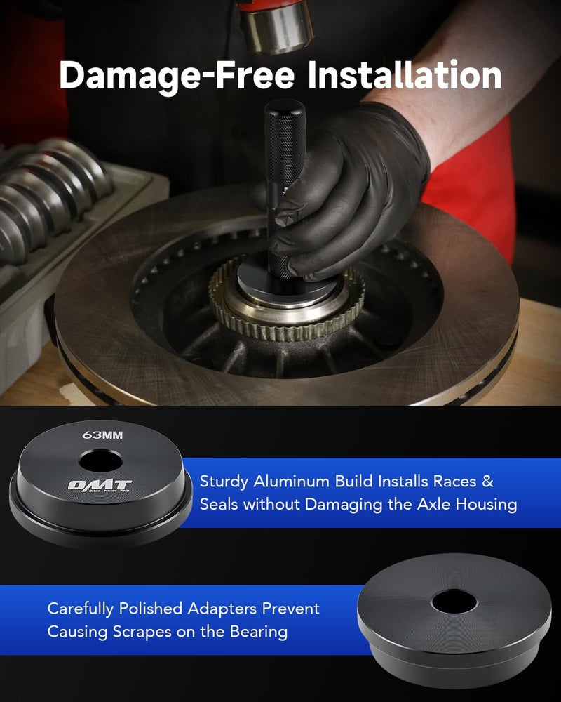 Orion Motor Tech Bearing Press Kit, 10pc Bearing Race and Seal Driver Set with Seal Driver and 9 Bearing Adapters, Seal Installer Bearing Driver Kit for Bearing Installation, with Blue Case - Image 4