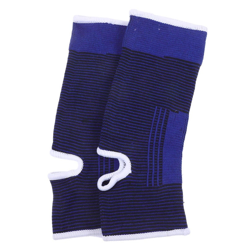 High Elasticity Ankle Support Sleeve Pair Blue Sweat Absorption for Basketball Soccer Sports - Image 2