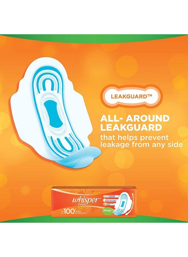 Whisper Whisper Choice Sanitary Pads, 6 Count Regular Pads, Upto 100% Stain Protection All Day, With Magic Anti Leak Areas, Dry Top Sheet, With Wings, Disposable Pads - Image 2