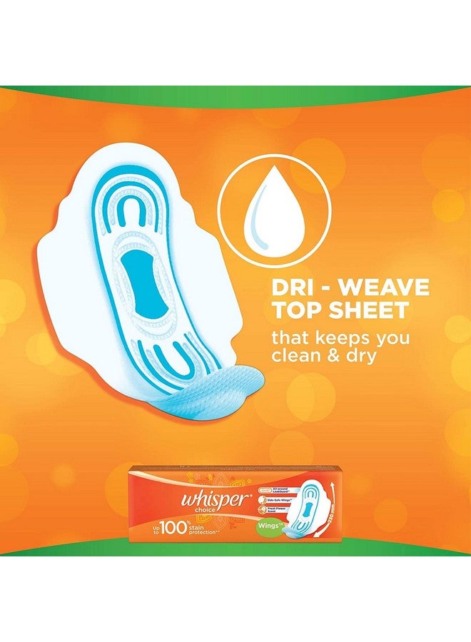Whisper Whisper Choice Sanitary Pads, 6 Count Regular Pads, Upto 100% Stain Protection All Day, With Magic Anti Leak Areas, Dry Top Sheet, With Wings, Disposable Pads - Image 3