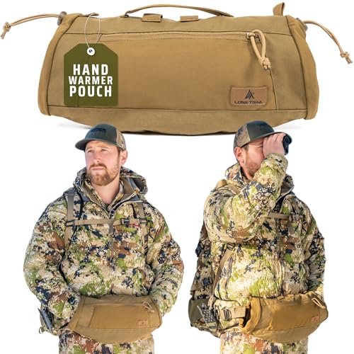 Lone Trail Hiking Hunting Hand Warmer Pouch, Hiking, and Camping with 500D Water Repellent Exterior -Army Hand Muff Hunting Gear 9oz Ultra Light and Adjustable, Sherpa Fleece Lined Tactical HandWarmer - Image 1