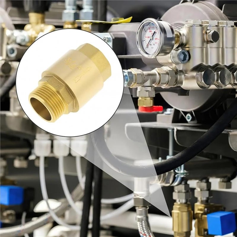 صمام فحص أحادي الاتجاه من النحاس مقاس 3/4 بوصة لمضخات الآبار وخطوط الأنابيب الصناعية لمنع التدفق العكسي 1 قطعة - Image 4