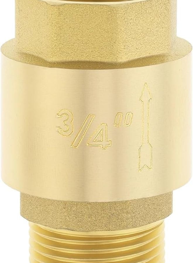 صمام فحص أحادي الاتجاه من النحاس مقاس 3/4 بوصة لمضخات الآبار وخطوط الأنابيب الصناعية لمنع التدفق العكسي 1 قطعة - Image 3