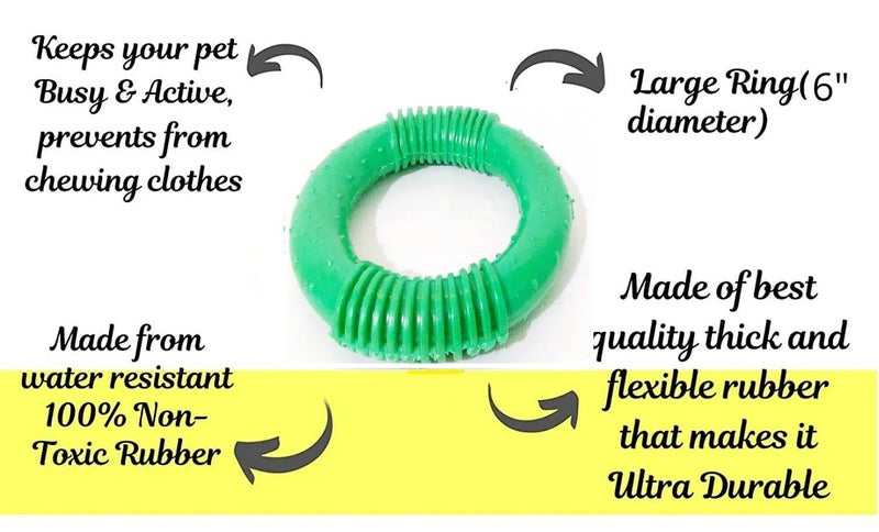 swacch Shampoo | Puppy Safe Shampoo | German Shepherd Dog Shampoo 1 Litre Pack of 2 Neem Alovera + | O PVC Ring Rubber Chew Toy | Teething Chew Toy I Dental Teething I Durable I Combo Pack - Image 4