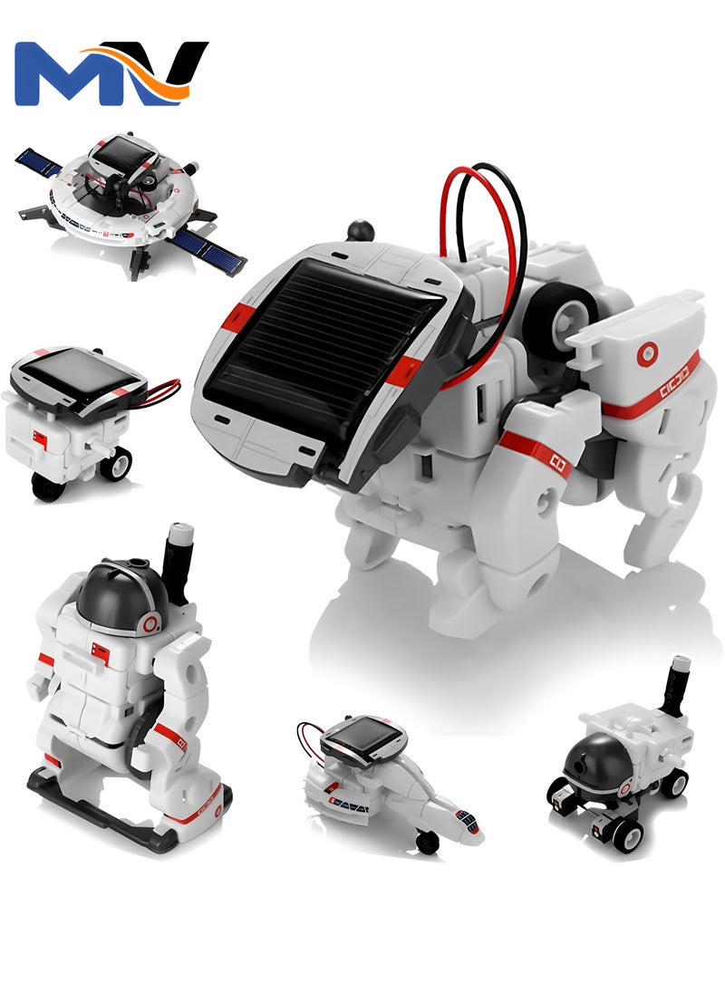 MAGIC VAULT Solar Robot Toys 6 in 1 STEM Learning Kits Educational Space Moon Exploration Fleet Building Experiment Toys DIY Solar Power Science Gift for Kids Aged 8-12  - Image 1