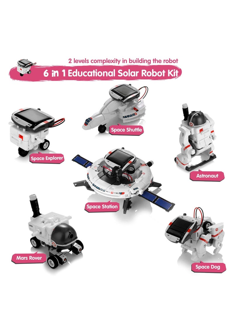 MAGIC VAULT Solar Robot Toys 6 in 1 STEM Learning Kits Educational Space Moon Exploration Fleet Building Experiment Toys DIY Solar Power Science Gift for Kids Aged 8-12  - Image 2