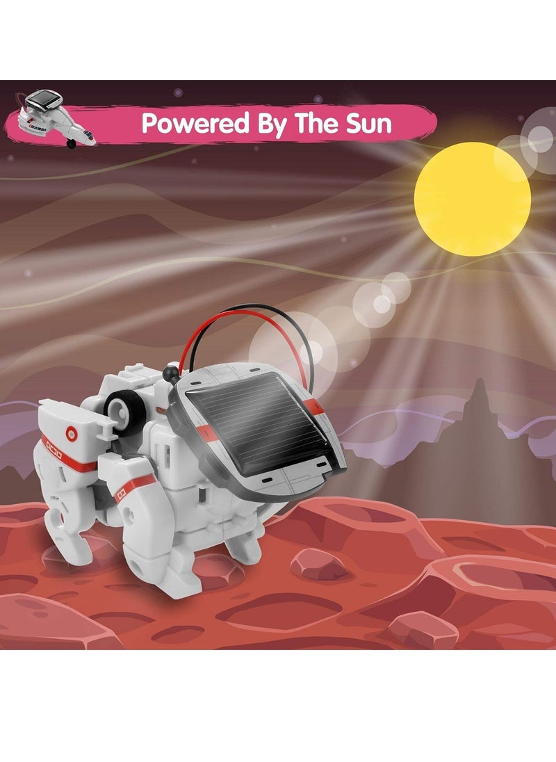 MAGIC VAULT Solar Robot Toys 6 in 1 STEM Learning Kits Educational Space Moon Exploration Fleet Building Experiment Toys DIY Solar Power Science Gift for Kids Aged 8-12  - Image 3