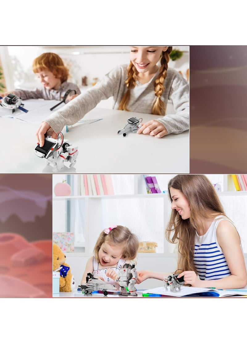 Solar Robot Toys 6 in 1 STEM Learning Kits Educational Space Moon Exploration Fleet Building Experiment Toys DIY Solar Power Science Gift for Kids Aged 8-12