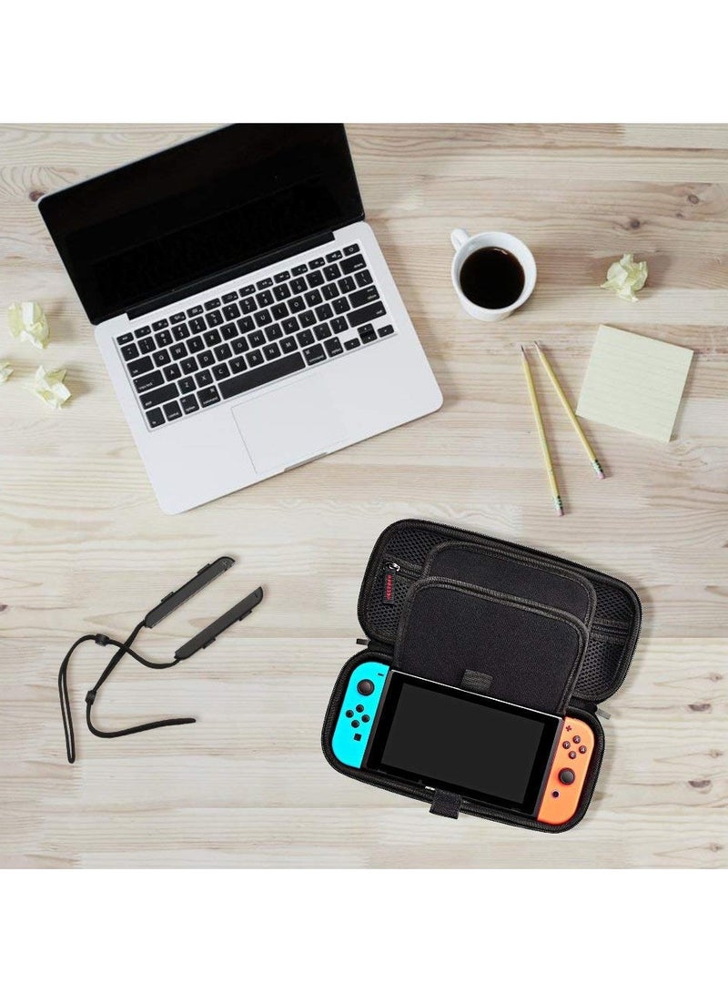GNAFOTU Switch Carrying Case compatible with Nintendo Switch - 20 Game Cartridges Protective Hard Shell Travel Carrying Case Pouch for Nintendo Switch Console & Accessories, Black - Image 2