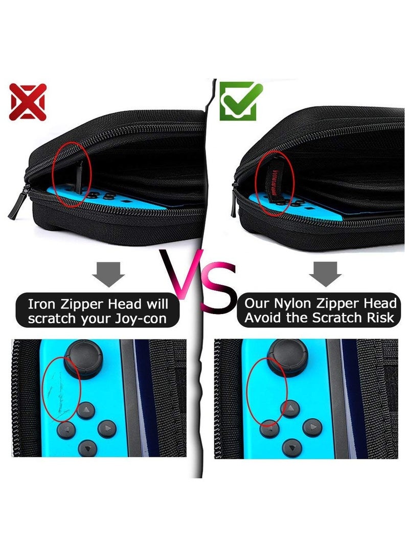 GNAFOTU Switch Carrying Case compatible with Nintendo Switch - 20 Game Cartridges Protective Hard Shell Travel Carrying Case Pouch for Nintendo Switch Console & Accessories, Black - Image 5