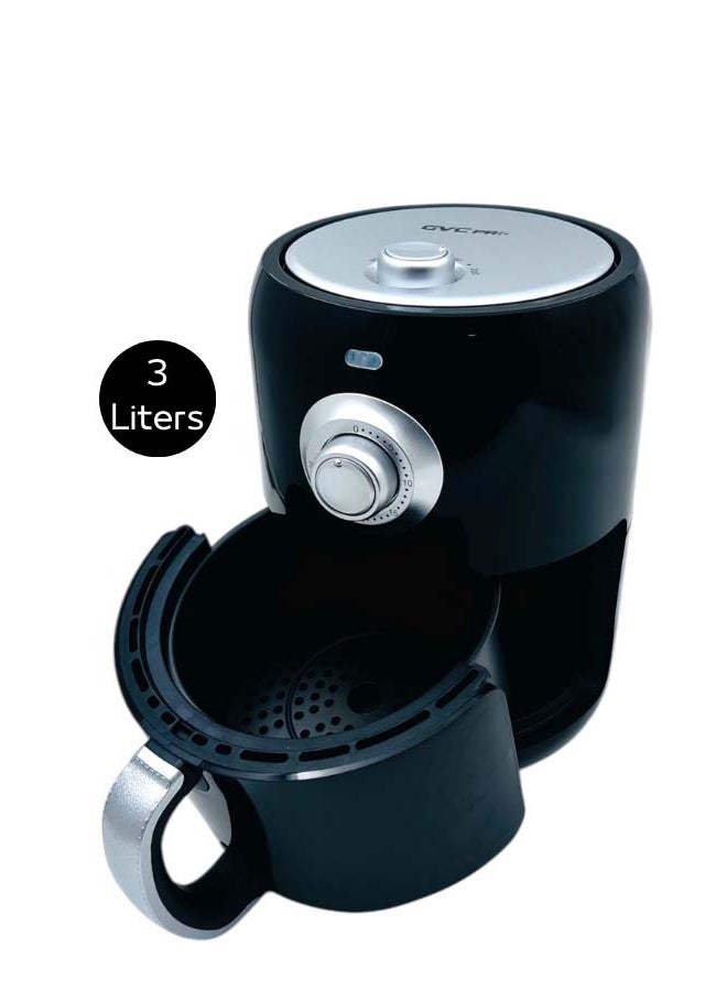 gvc pro Electric Oil-Free Air Fryer, 3L, 1000W, Model GVCAF-823, Rapid Air Technology, Adjustable Timer & Temperature, Non-Stick Coating, Sleek Black Design, Perfect for Frying, Baking, Roasting, and Reheating 3 L 1000 W GVCAF-823 BLACK - Image 2