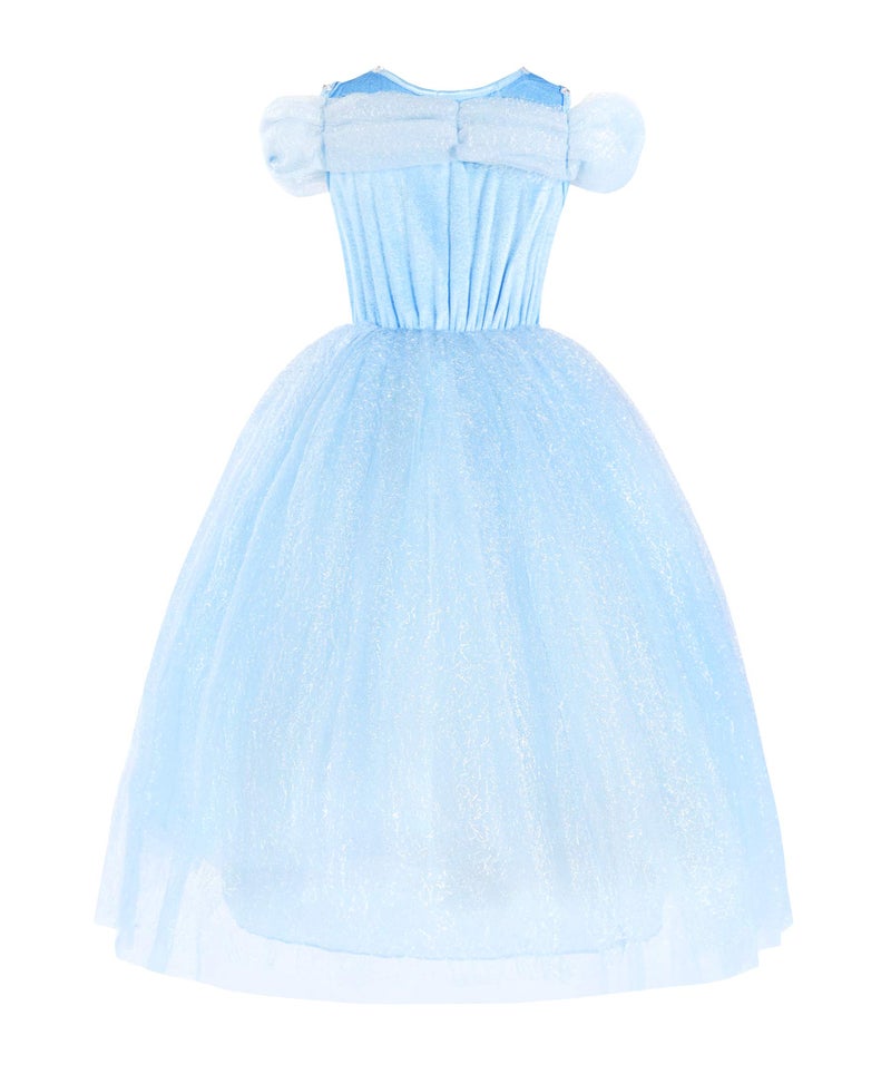 JerrisApparel Flower Girls Dress Princess Costume Butterfly Girl (6 Years, Sky Blue with Accessories) - Image 3