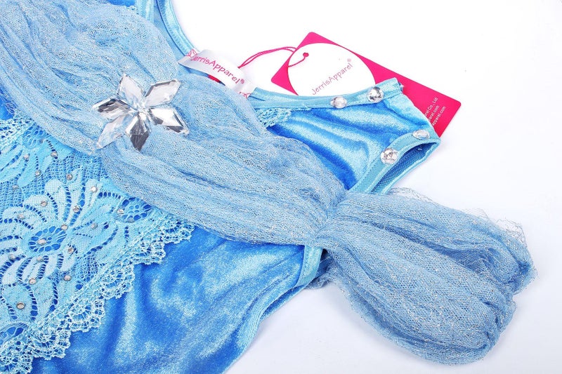 JerrisApparel Flower Girls Dress Princess Costume Butterfly Girl (6 Years, Sky Blue with Accessories) - Image 4
