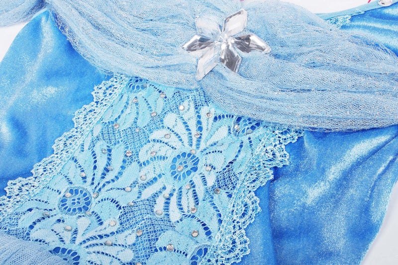 JerrisApparel Flower Girls Dress Princess Costume Butterfly Girl (6 Years, Sky Blue with Accessories) - Image 5