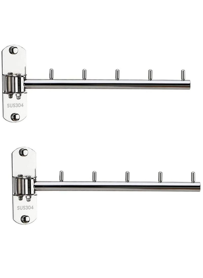 Generic - 2 Pcs Wall Mounted Clothes Hanger Rack, Stainless Steel Hook Holder, Space Saving Clothing Hanging System Closet Storage Organizer Drying Rack Coat Hook for Bathroom, Bedroom, Laundry Room - Image 1