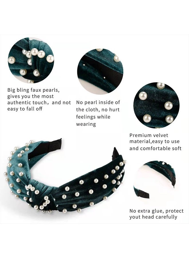 LOVNFC Womens Headbands, 6Pcs Knotted Head Bands No Slip Fashion for Girls Wide Top Knot Turban Velvet Hair Hoops - Image 3