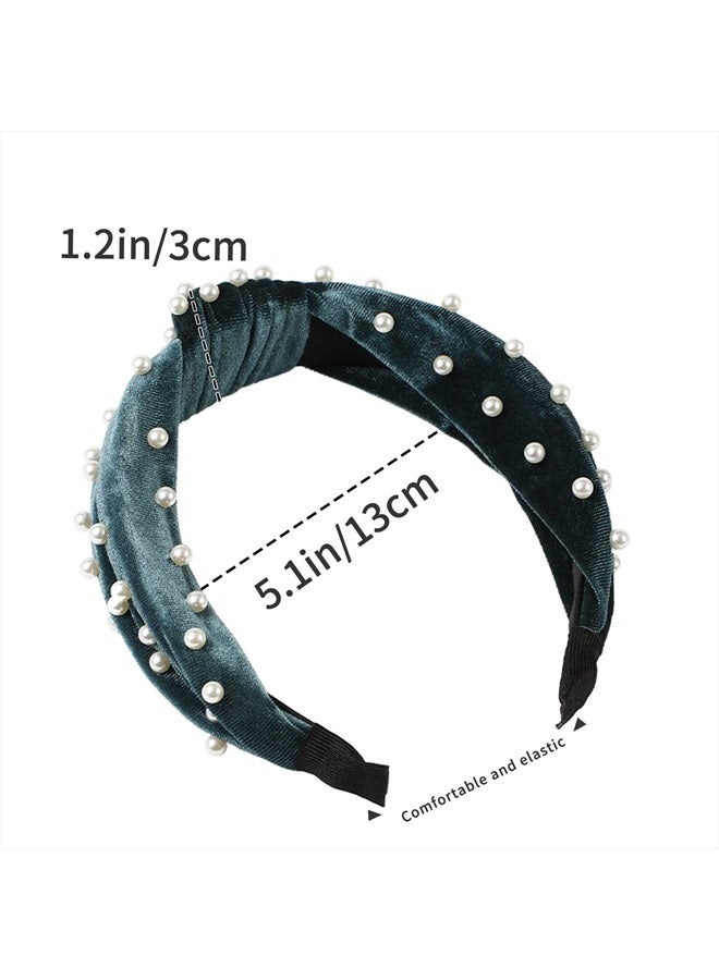 LOVNFC Womens Headbands, 6Pcs Knotted Head Bands No Slip Fashion for Girls Wide Top Knot Turban Velvet Hair Hoops - Image 2
