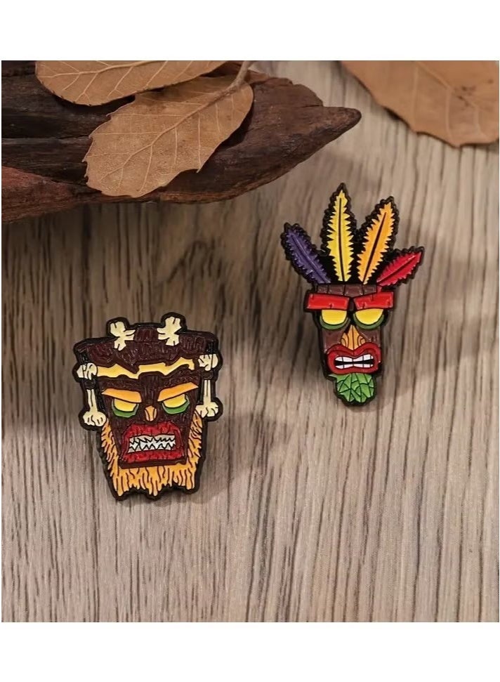 مجموعة من 4 دبابيس معدنية متعددة الألوان لشخصيات لعبة كراش - Image 4