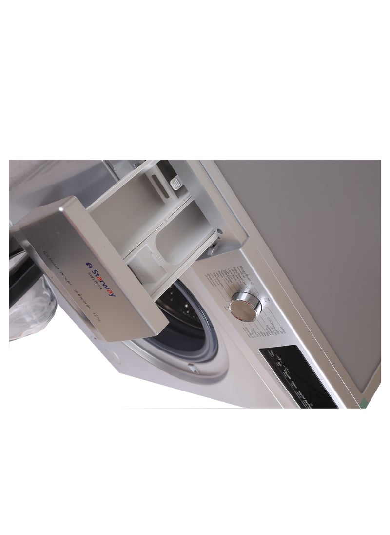 Starway - Starway 12 Kilo Front Load Automatic Washing Machine, 15 Programs, Noiseless Energy Saving High Quality. Silver - Image 1